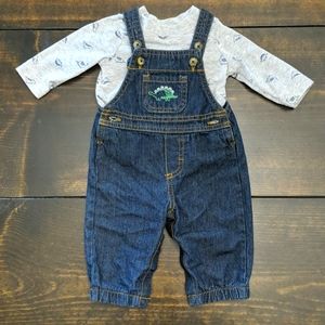 3mo Carter's Overall Long Sleeve Shirt Combo